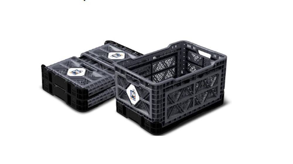 BigAnt Collapsible Container; Square Crate Blue